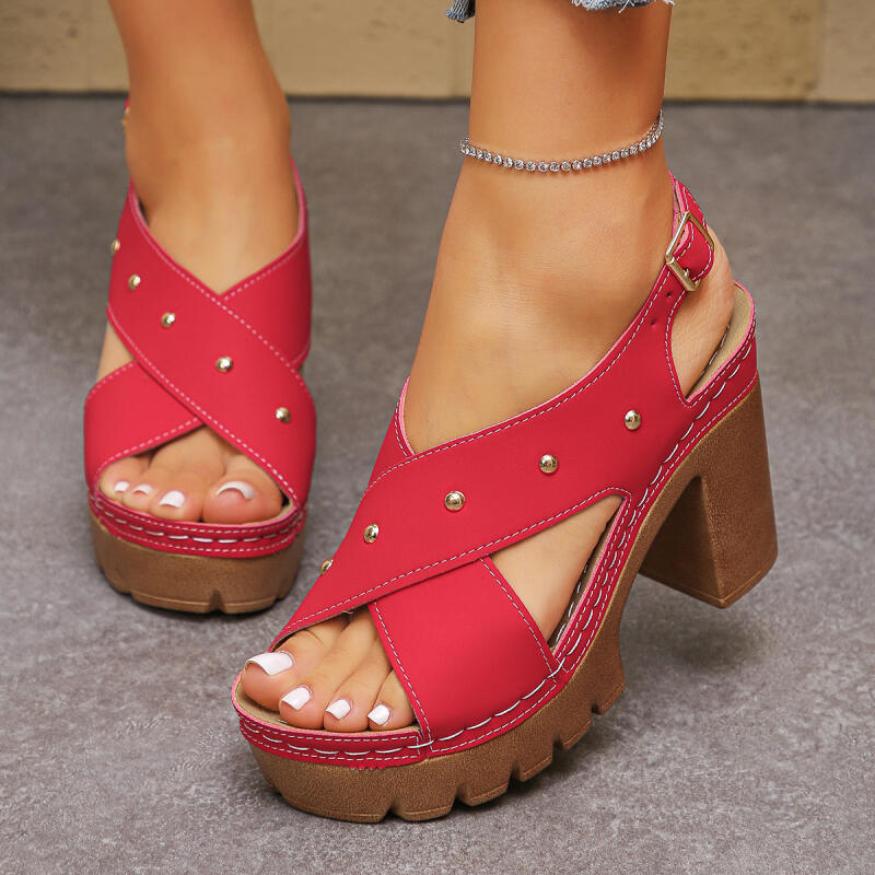 Vintage Fashion Dress - Vintage Super High Heel Cross Strap