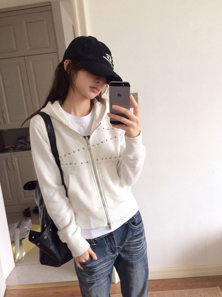 Women's Y2K Studded Rivet Hood - đánh giá và giá Vintage Fashion Hong Kong