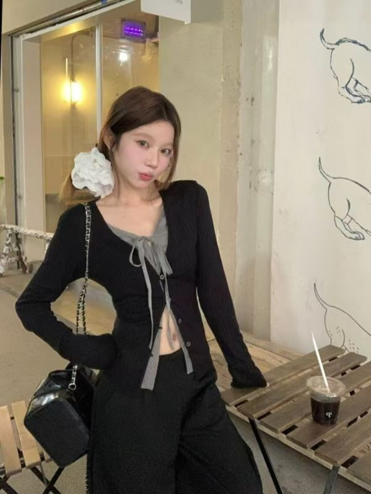 Vintage Contrast Tie Faux 2PCS - đánh giá và giá Vintage Fashion Hong Kong